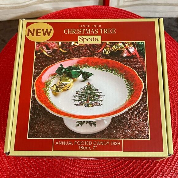 Spode Christmas Tree Annual Footed Candy Dish 2013 NWT - Picture 11 of 13
